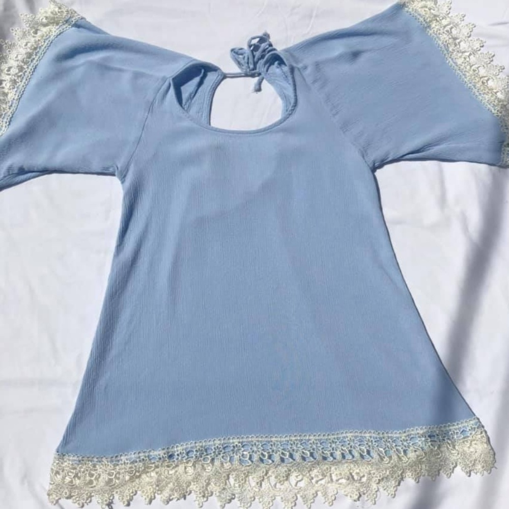 Lucy Love Blue and White Lace Summer Dress - Picture 4 of 6
